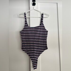 Garage Navy and Red Striped Tank Top